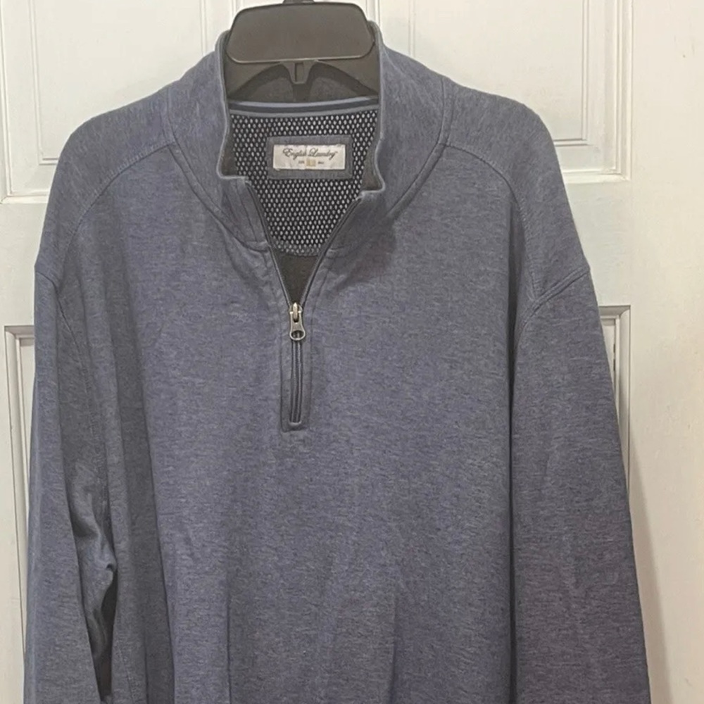 English Laundry Blue Grey Sweatshirt Jacket  Men's Size XXL